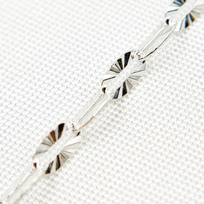 Sterling Silver Diamond Cut Paperclip Link Chain