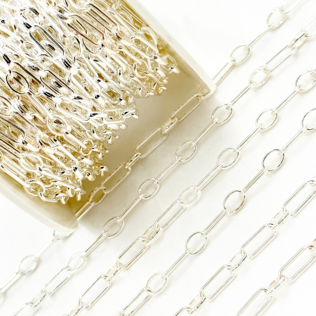 V216SS. Sterling Silver Long and Short Link