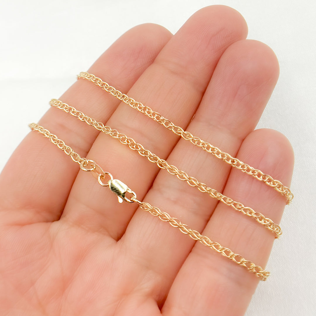 035SPLLG. 14K Solid Gold Wheat Chain