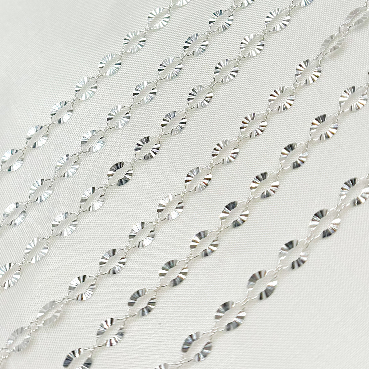 Sterling Silver Diamond Cut Marina Link Chain