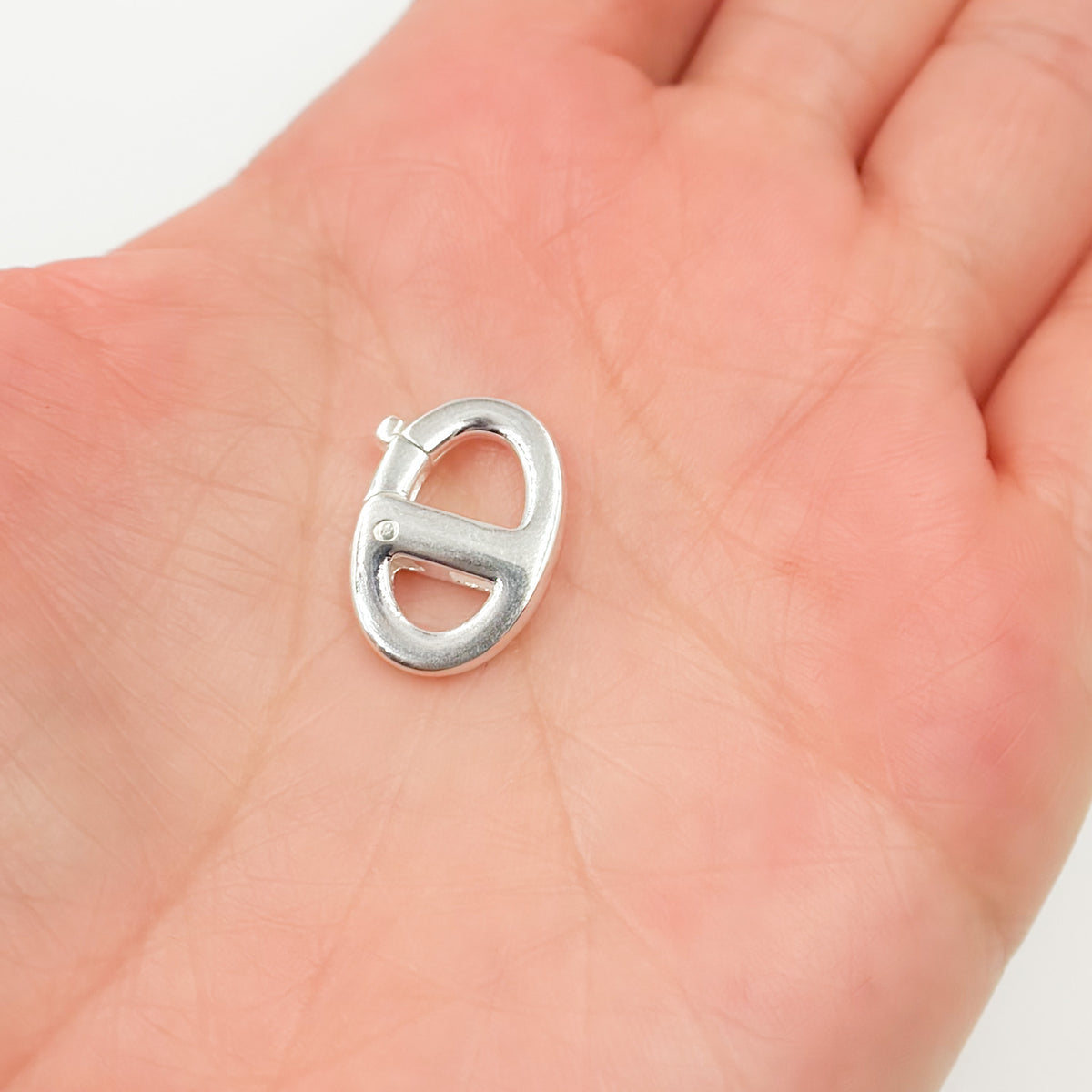 17MM White Sterling Silver Marina Clasp