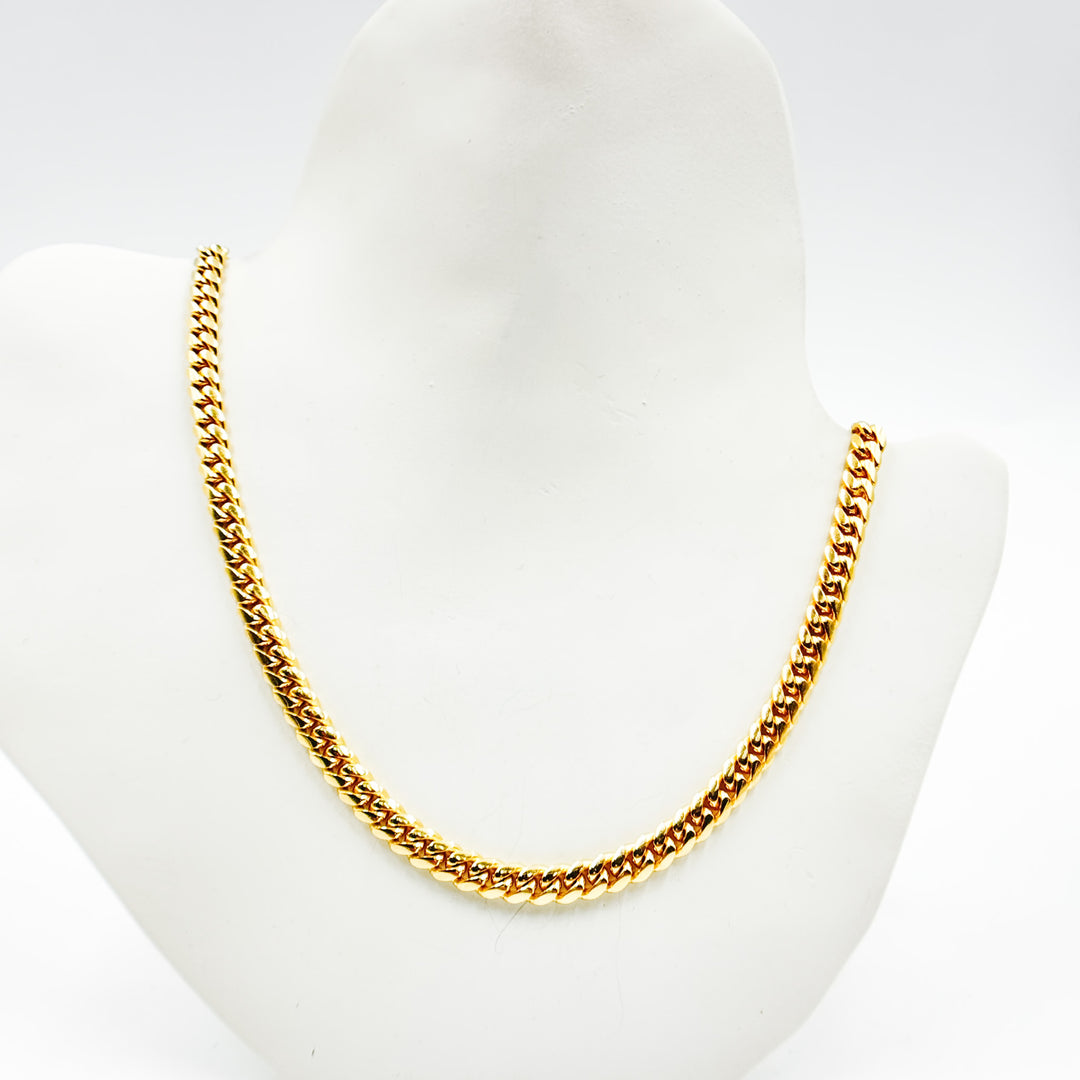 150R04GGA3BOX. 14K Solid Yellow Gold Flat Curb Link Necklace