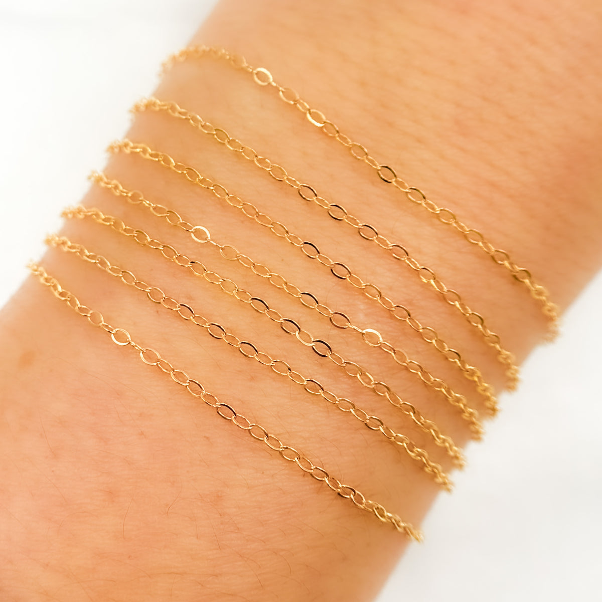 14K Gold Filled Flat Cable Chain