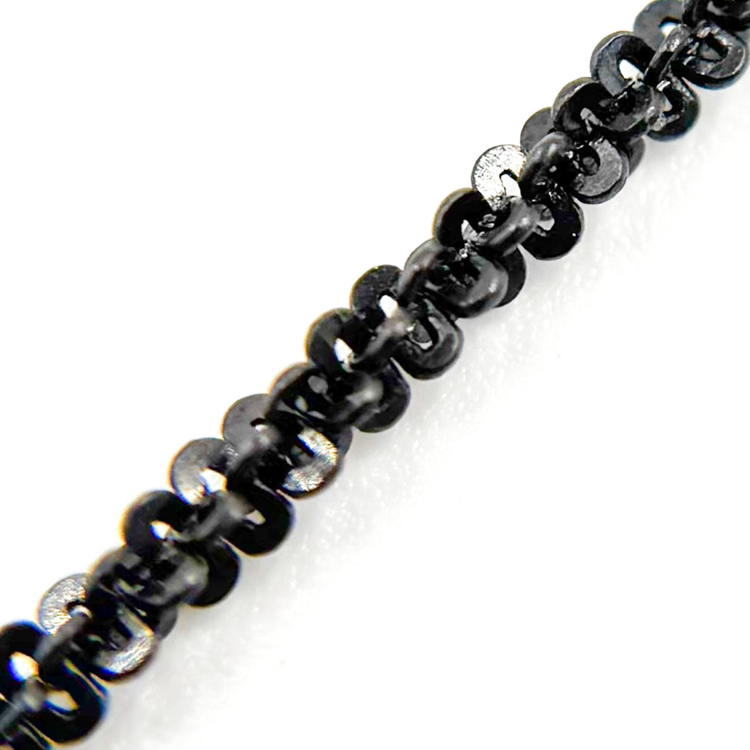 Black Rhodium Sterling Silver Popcorn Finish Necklace