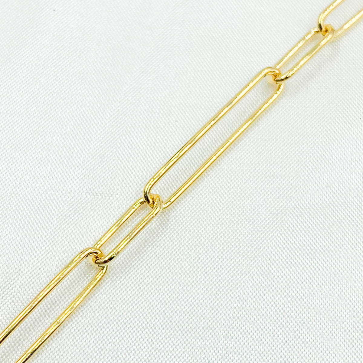 Gold Plated 925 Sterling Silver Smooth Paperclip Link Chain. 