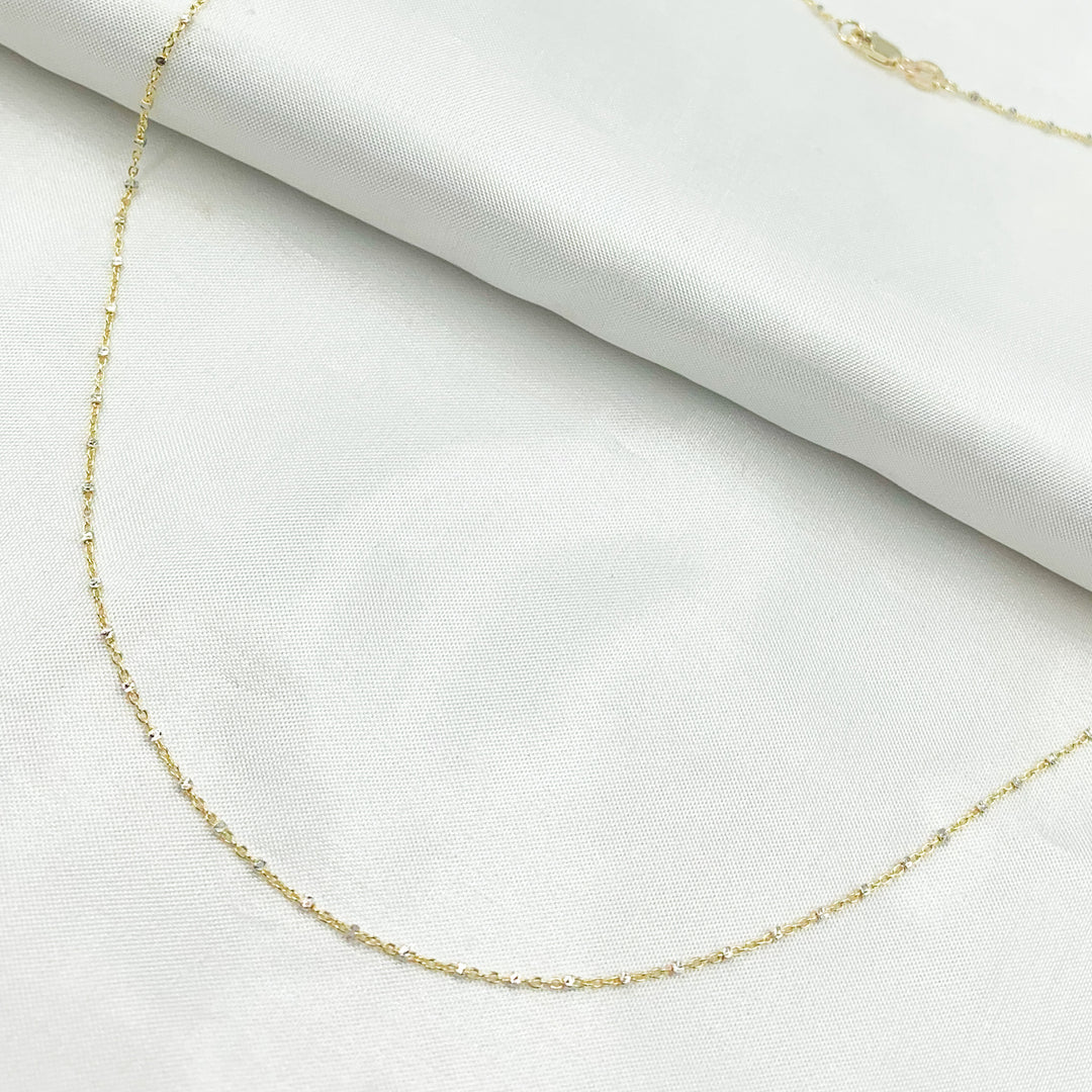 025R02S1QS4B005. 14K Solid Gold Satellite Chain