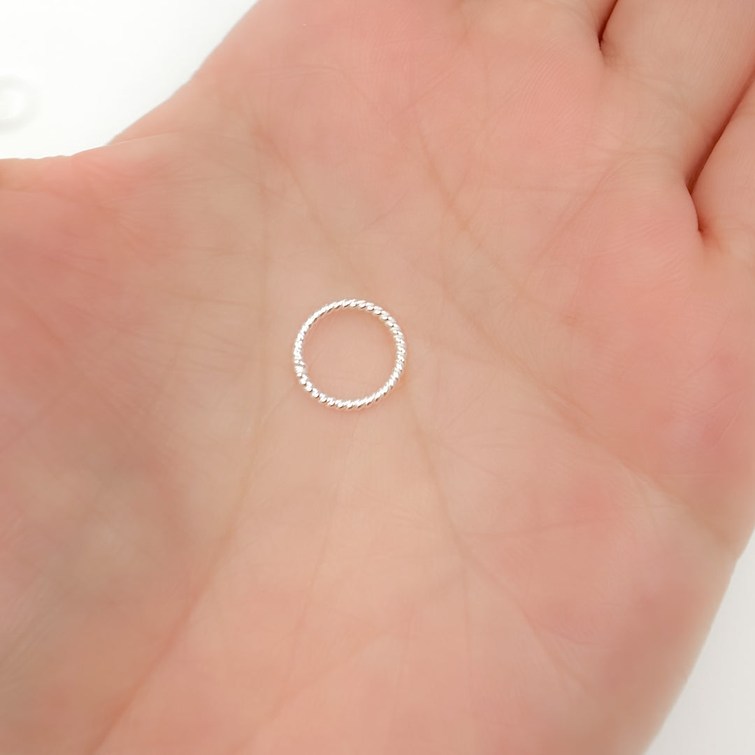 5004490CT. 10MM 20.5 Gauge White Twisted Close Jump Ring