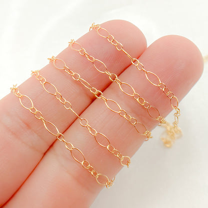 14K Gold Filled Long & Short Link Chain