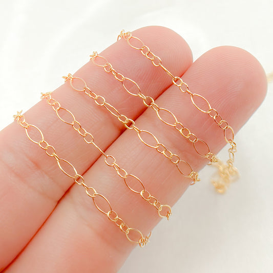 14K Gold Filled Long & Short Link Chain