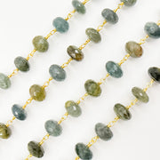 Moss Aquamarine Gold Plated Wire Chain