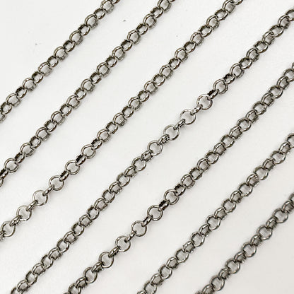 Oxidized Sterling Silver Rolo Chain