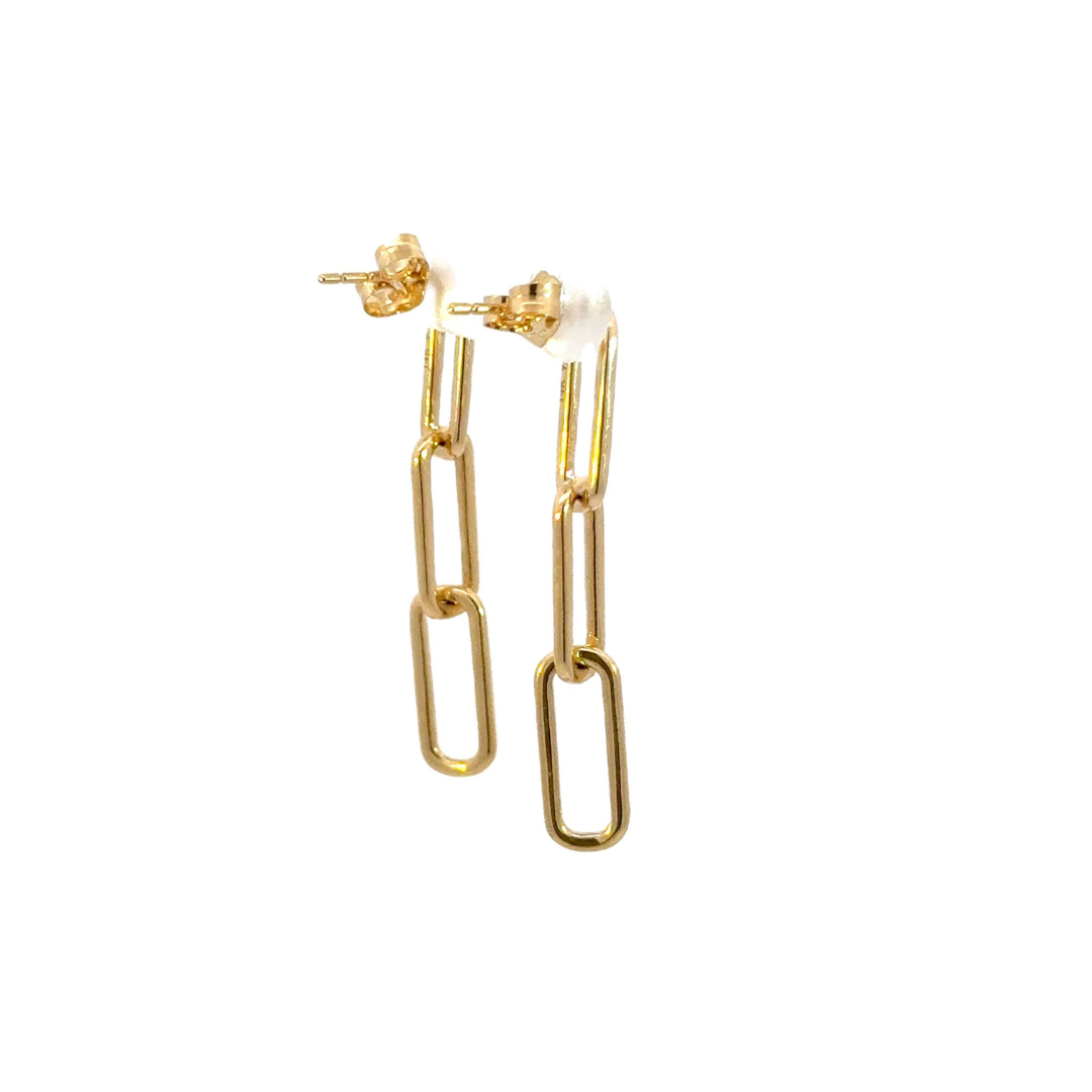 14k Solid Gold Paperclip Earrings. EFZ52394
