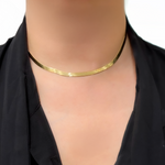 Load image into Gallery viewer, Gold Plated 4.3mm Herringbone Necklace