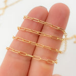 Load image into Gallery viewer, V298GF. 14k Gold Filled Textured &amp; Smooth Paperclip Link Chain