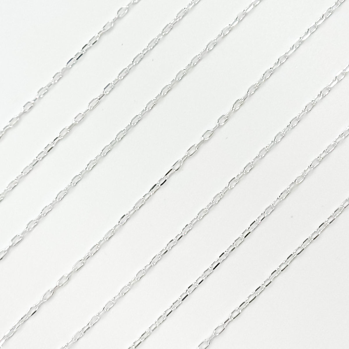 Sterling Silver Diamond Cut Paperclip Link Chain