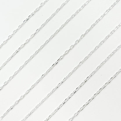 Sterling Silver Diamond Cut Paperclip Link Chain