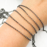 Load image into Gallery viewer, Oxidized 925 Sterling Silver Rolo Chain
