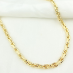 Load image into Gallery viewer, 568277LSG. 14K Yellow Hollow Gold Smooth and Textured Oval Link Necklace
