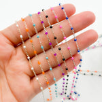 Load image into Gallery viewer, V203ENSS. Sterling Silver Enamel Chains