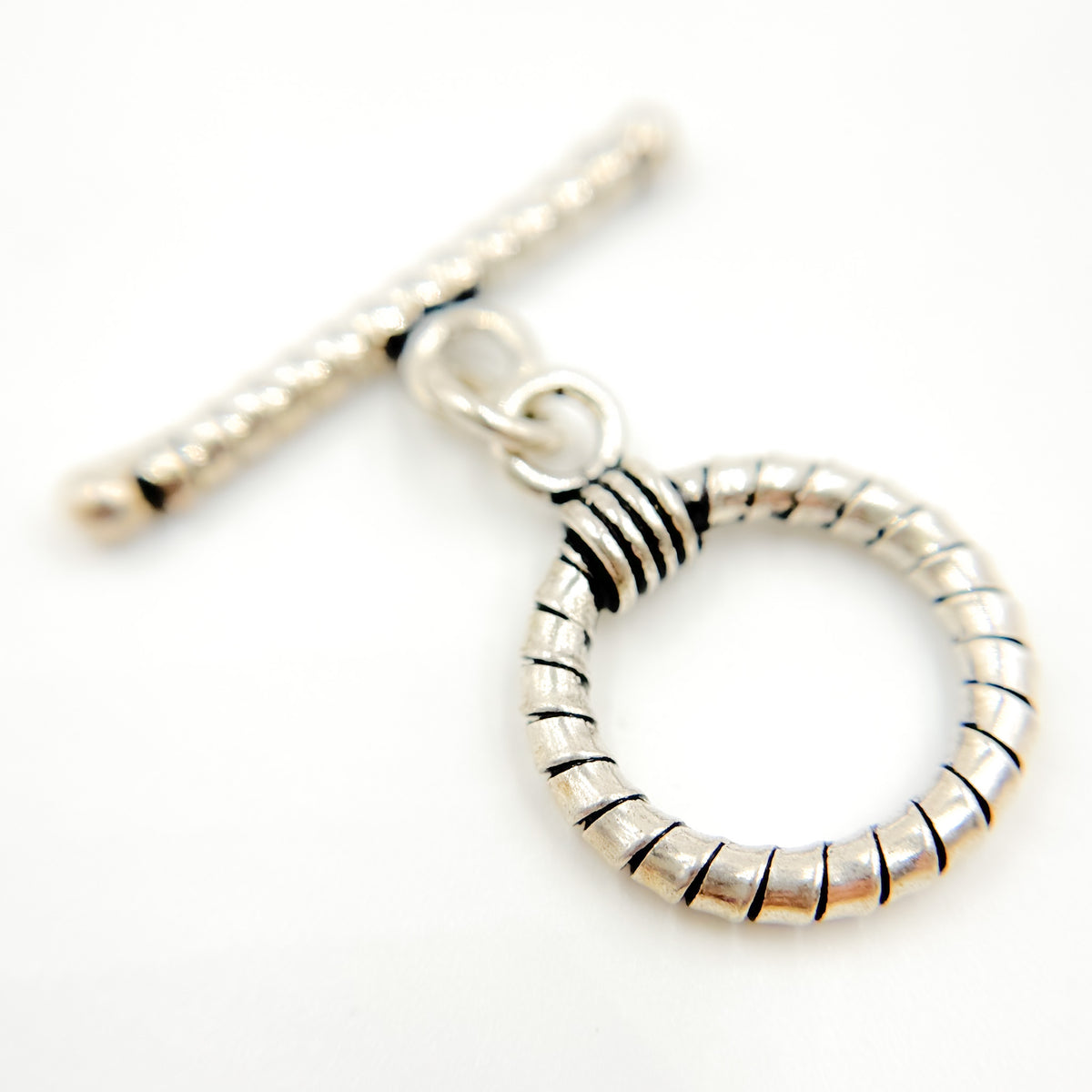 Toggle2SS. Oxidized Sterling Silver Toggle Clasp