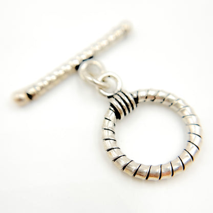 Toggle2SS. Oxidized Sterling Silver Toggle Clasp