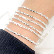 Sterling Silver Diamond Cut Box Link Chain