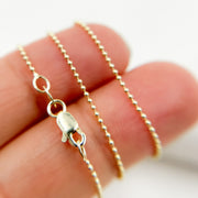 14K Solid Gold Ball Necklace