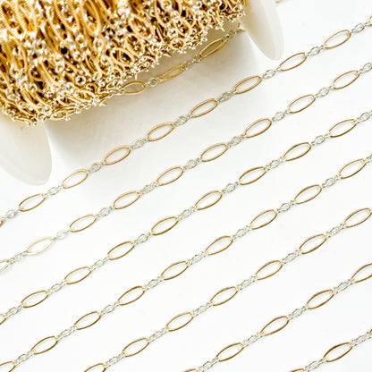 XM2131KTT. Two Tone Oval and Round Textured Links Chain