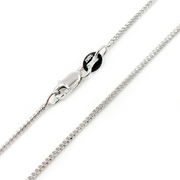 14K Solid White Gold Wheat Chain