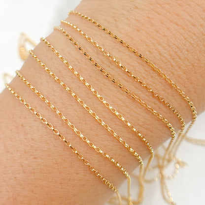 14K Gold Filled Oval Rolo Chain