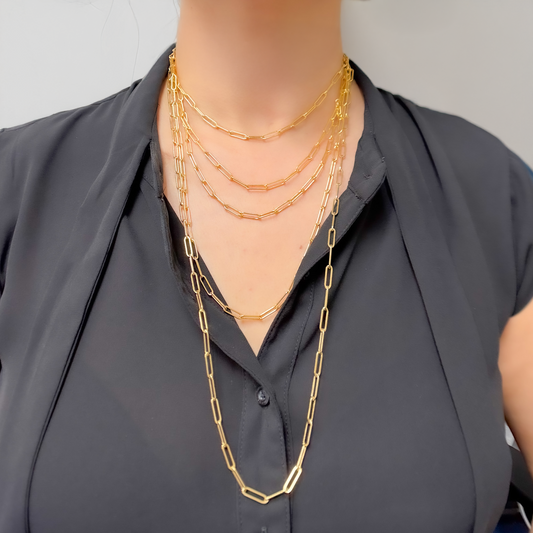 14K Gold Filled Smooth Paperclip Finished Necklace