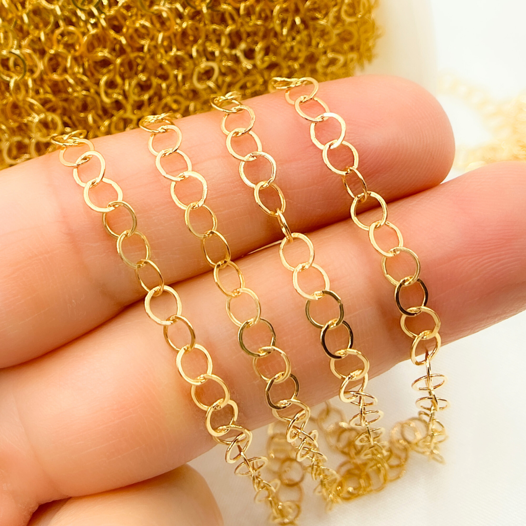 14K Gold Filled Flat Oval Link Chain