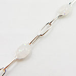 Load image into Gallery viewer, Sterling Silver White Color Opal Enamel Cable Chain
