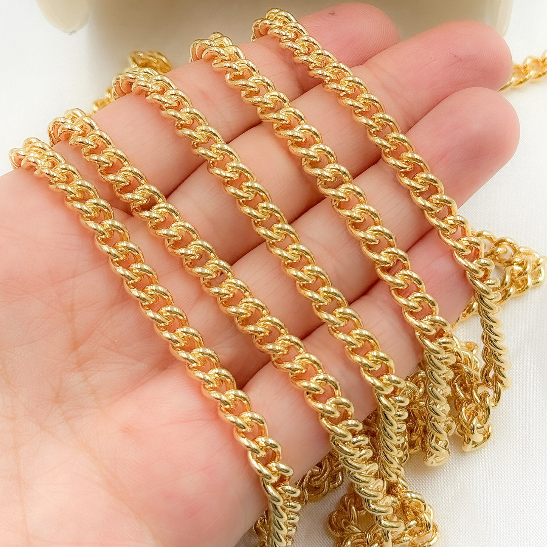 6007CHRGP. Gold Plated 925 Sterling Silver Curb Chain