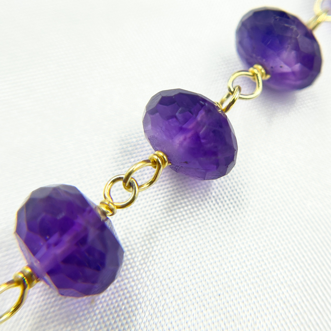 Amethyst Gold Plated Wire Chain.