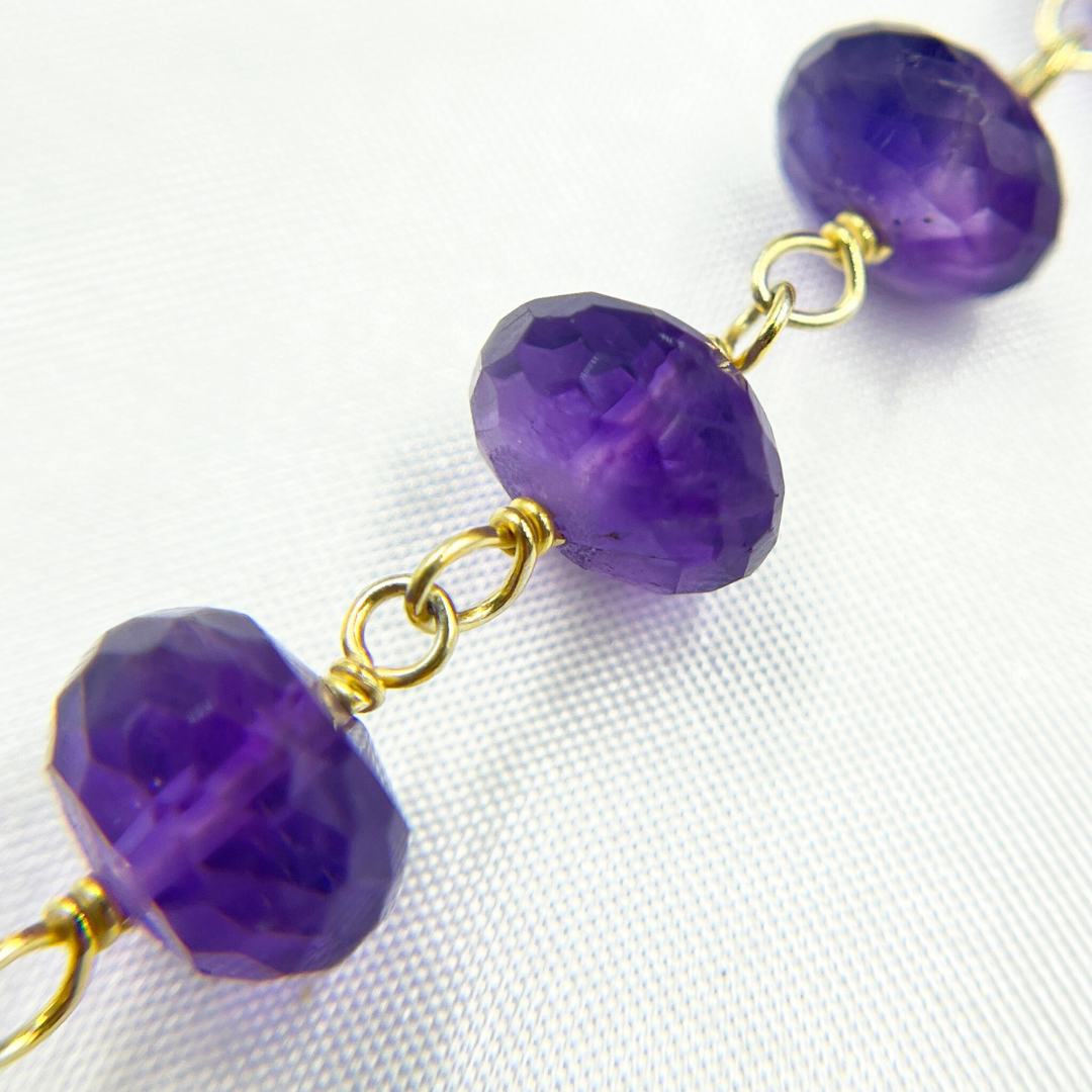 Amethyst Gold Plated Wire Chain. AME1