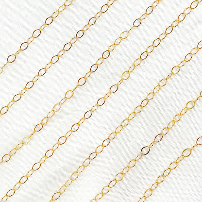 14K Gold Filled Flat Oval Link Chain