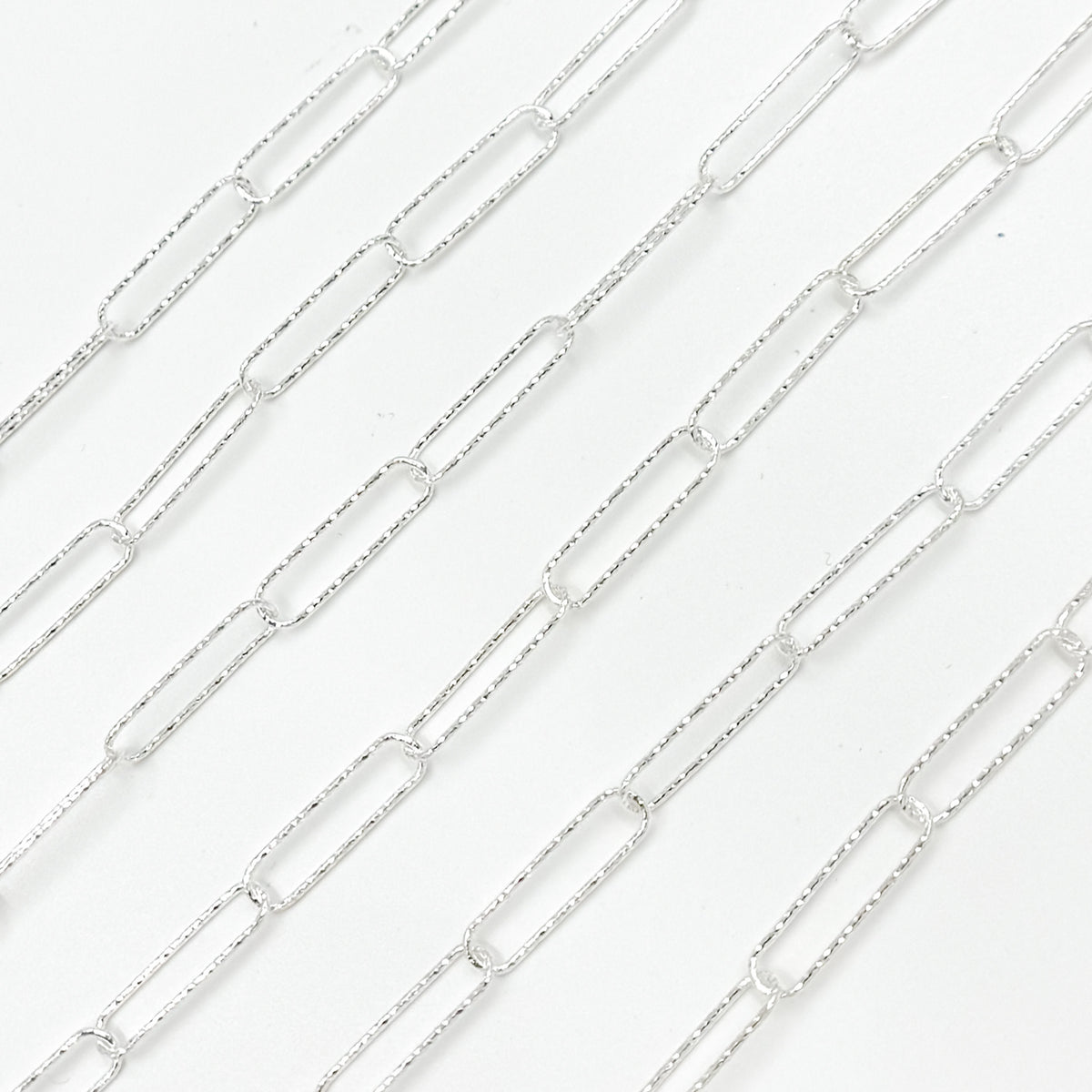 Sterling Silver Diamond Cut Paperclip Chain