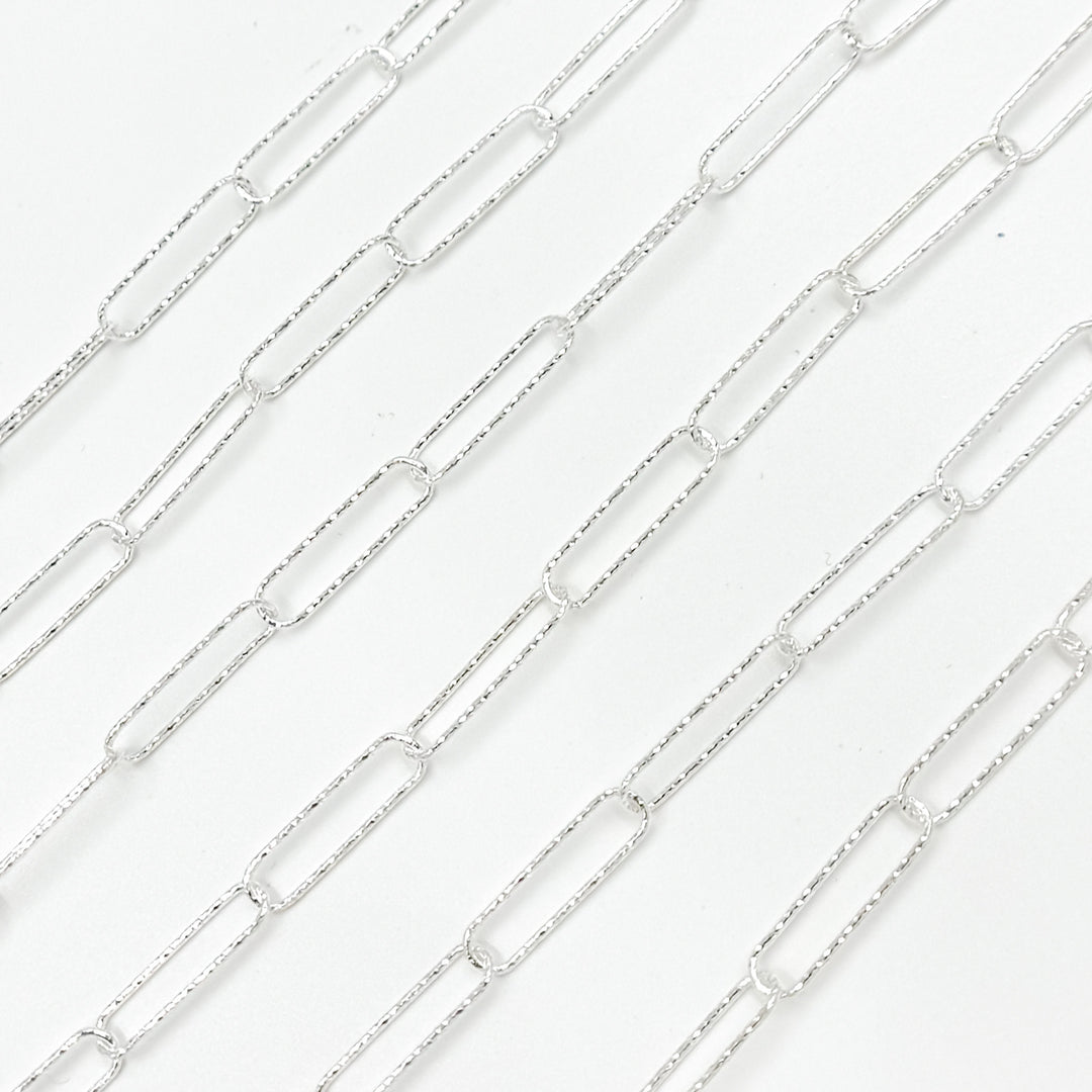 Sterling Silver Diamond Cut Paperclip Chain