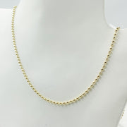14K Solid Yellow Gold Ball Necklace
