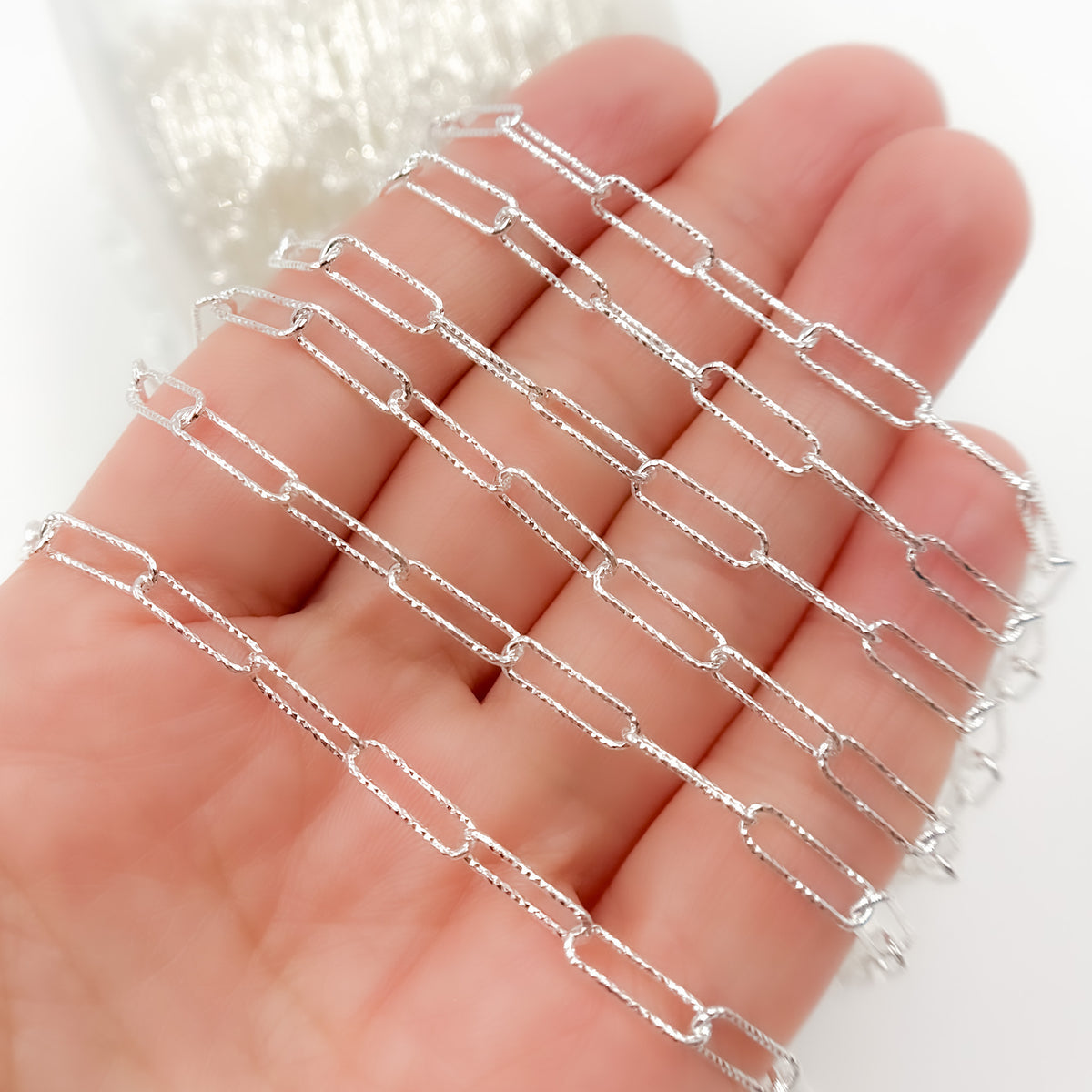 Sterling Silver Diamond Cut Paperclip Chain