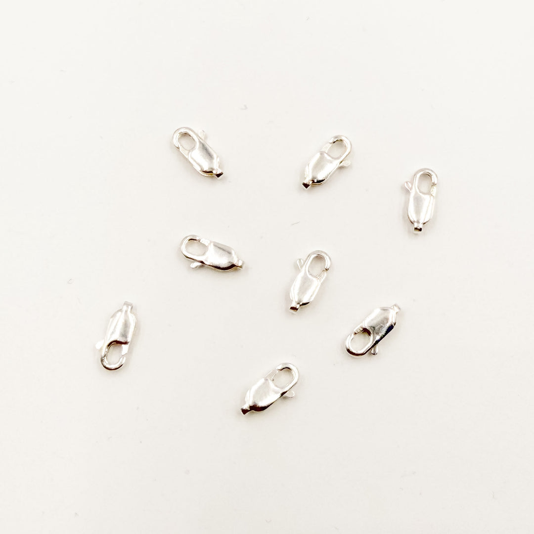 0925LC1SS. 10MM White Sterling Silver Lobster Clasp
