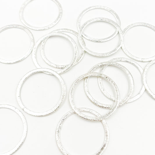25MM White Sterling Silver Ring Connector
