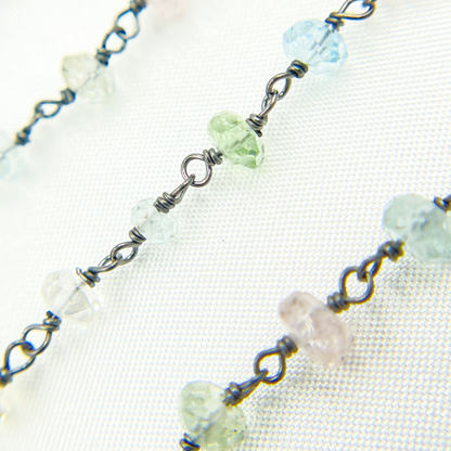 Aquamarine Oxidized Wire Chain.