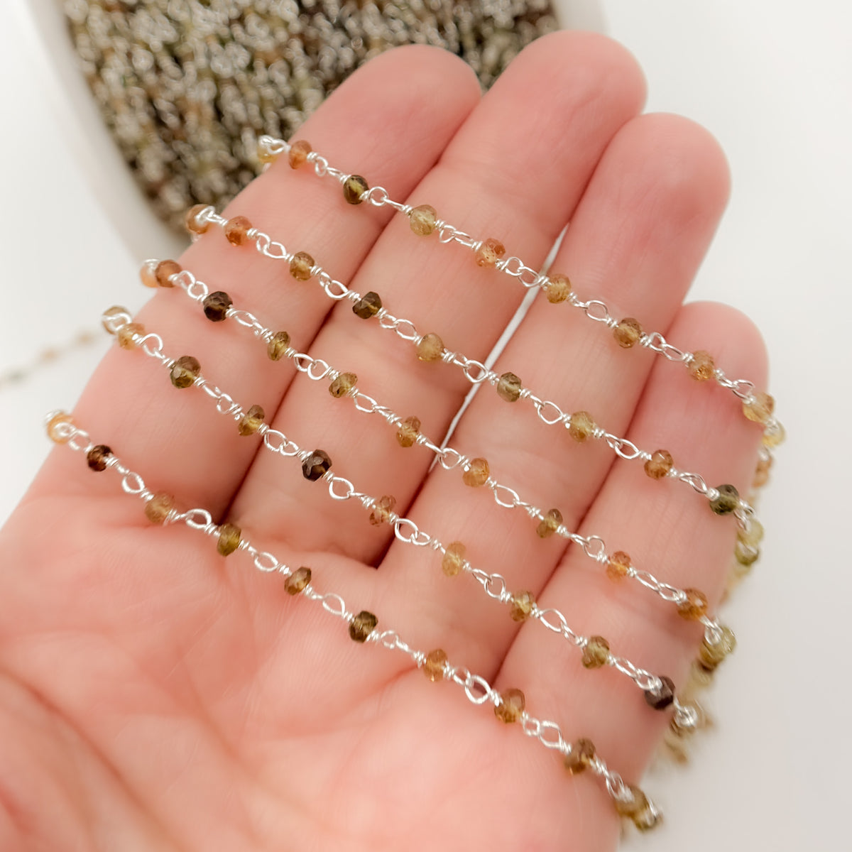 Petro Tourmaline Sterling Silver Wire Chain