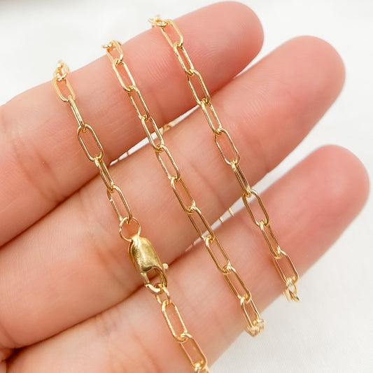14K Gold-Filled Smooth Paperclip Finished Necklace