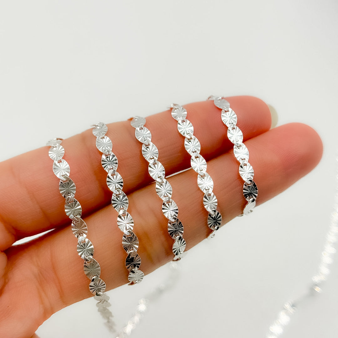 Z120SS. Sterling Silver Textured Marina Chain