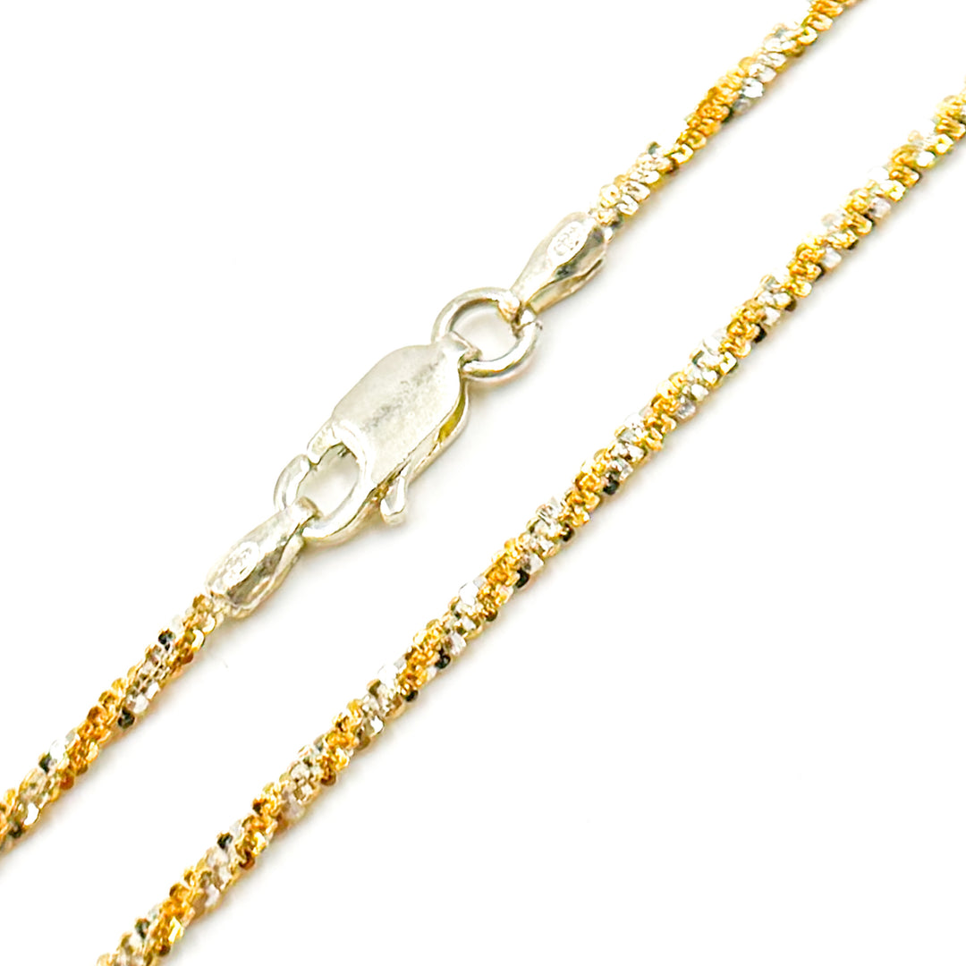 Sterling Silver Gold Plated Popcorn Necklace