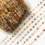 Load image into Gallery viewer, Multi Color CZ Roundel Wire Wrapped Chain
