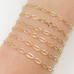 Load image into Gallery viewer, 058FL122byFt. 14k Solid Yellow Gold Diamond Cut Flat Oval Link Chain
